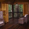 Interior of my room in Coconut Beach Rainforest Lodge at Cape Tribulation in northern Queensland, Australia. The lodge is located in one of the world's oldest rainforests and each private cabin looks out in dense trees but are just minutes from the beach.