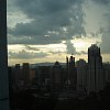 Kuala Lumpur -- with a flying saucer? -- at dusk