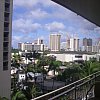 A slightly more flattering view from the eighth floor of the Wyland Waikiki in Hawaii. This is side on down the short balcony, a direct view across the road was to the wall of windows and the carpark of another hotel. (See elsewhere in these Windows pages