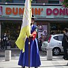 The changing of the guard outside the Dunkin' Donut in central Seoul, South Korea where sartorial tradition and contemporary commerce are happy bedfellows. (Actually guard changing at the Deoksugung Palace next door.)