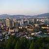 The central city suburbs west of Mt Namsan in Seoul.