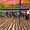 Lanterns and shadows at the old Buddhist temple in Seoul.