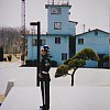 The almost sculpted symmetry of security. At the DMZ on the South Korean side
