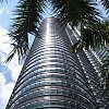 The Petronas Twin Towers in Kuala Lumpur, one of the great works of architecture in the past two decades. Breathtaking by day and like an inverted crystal chandelier at night.