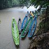 Longboats on the Lemanak River, Sarawak