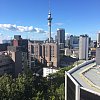 Auckland, New Zealand from 10 storeys up in the Amora Hotel penthouse