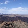 The South Flinders Range near Arkaroola, taken from Sillers Lookout from which you can see the white salt of Lake Frome on the horizon through the haze. Hasn't had decent rain here for years.