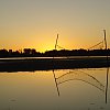 Presumably a volleyball net -- which means you play in waist deep water at high tide? Near Parksville, Vancouver Island. At dawn.