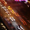 Night traffic on Robson St, Vancouver from the 11th floor