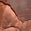Petroglyphs in Monument Valley, probably made by the mysterious Anasazi people who walked this land long before the Navaho. See Snapshots