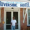 Rat outside his famous -- and famously run-down -- hotel in Clarksdale, Mississippi. This is where Bessie Smith died and John F Kennedy Jr slept and most famous blues musicians spent some time. See Postcards From Elswhere.