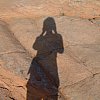 Shadow on the stones in the Navaho Nation, Arizona.