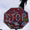 Street sign at the market in Hanalei, a lovely smallish town on Kaua'i, one the Hawaiian islands. Great shop here of vintage Hawaiiana called the Yellowfish Trading Company. Robert Redford and I buy our thin ties from it.