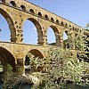 Roman aqueduct Pont du Gard near Uzes, southern France.