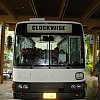 Bus in Rarotonga. The one going the other way has a sign which reads . . .