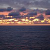 Leaving Lifou in New Caledonia in the south west Pacific at dusk.