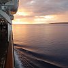 Leaving Vanuatu at dusk on the Pacific Sky. Porpoises and flying fish not pictured.