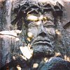 Wall carving in a ruined church on Savai'i, Western Samoa