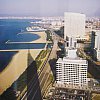 Man-made beach frontage at Fukuoka in sourthern Japan