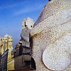 On the roof of Gaudi's Casa Mila in Barcelona