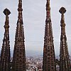 Gaudi's still incomplete Sagrada Familia towering over Barcelona