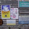 Signs old and new at the Leigh Sawmill north of Auckland, NZ