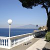 Majestic view of the Bay of Naples and Vesuvius from The Grand Hotel Cocumella in Sorrento.